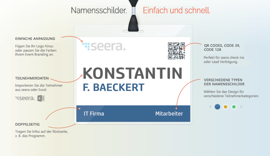 Name Badges und QR-Codes